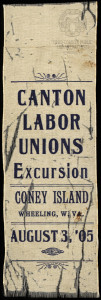 This rare and fragile ribbon dated 1905 is one of two known surviving artifacts of Coney Island.