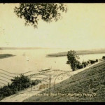 No buildings are visible in this early 20th century view of the Sisters Islands from Martins Ferry.